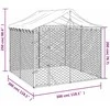 Lauko voljeras šunims su stogu, sidabrinis, 3x3x2,5m, plienas