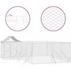 Lauko voljeras šunims su stogu, sidabrinis, 6x6x2,5m, plienas