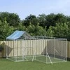 Lauko voljeras šunims su stogu, sidabrinis, 4x4x2,5m, plienas