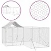 Lauko voljeras šunims su stogu, sidabrinis, 4x4x2,5m, plienas