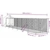 Lauko voljeras šunims su stogu, sidabrinis, 2x14x2,5m, plienas