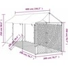 Lauko voljeras šunims su stogu, sidabrinis, 2x6x2,5m, plienas