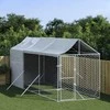 Lauko voljeras šunims su stogu, sidabrinis, 2x6x2,5m, plienas