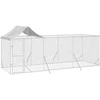 Lauko voljeras šunims su stogu, sidabrinis, 6x2x2,5m, plienas