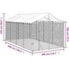 Lauko voljeras šunims su stogu, sidabrinis, 3x6x2,5m, plienas