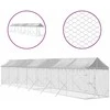 Lauko voljeras šunims su stogu, sidabrinis, 2x14x2,5m, plienas