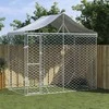 Lauko voljeras šunims su stogu, sidabrinis, 3x1,5x2,5m, plienas