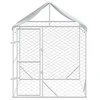 Lauko voljeras šunims su stogu, sidabrinis, 2x2x2,5m, plienas