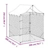 Lauko voljeras šunims su stogu, sidabrinis, 2x2x2,5m, plienas