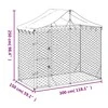 Lauko voljeras šunims su stogu, sidabrinis, 3x1,5x2,5m, plienas