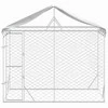 Lauko voljeras šunims su stogu, sidabrinis, 3x1,5x2,5m, plienas