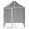 Lauko voljeras šunims su stogu, sidabrinis, 2x2x2,5m, plienas