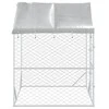 Lauko voljeras šunims su stogu, sidabrinis, 2x2x2,5m, plienas