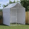 Lauko voljeras šunims su stogu, sidabrinis, 2x2x2,5m, plienas