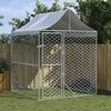 Lauko voljeras šunims su stogu, sidabrinis, 2x2x2,5m, plienas