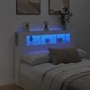 LED galvūgalis, baltas, 140x18,5x103,5cm, apdirbta mediena