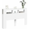 LED galvūgalis, baltas, 160x18,5x103,5cm, apdirbta mediena