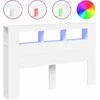 LED galvūgalis, baltas, 160x18,5x103,5cm, apdirbta mediena