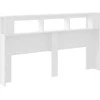 LED galvūgalis, baltas, 180x18,5x103,5cm, apdirbta mediena