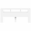 LED galvūgalis, baltas, 220x18,5x103,5cm, apdirbta mediena