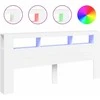 LED galvūgalis, baltas, 220x18,5x103,5cm, apdirbta mediena