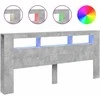 LED galvūgalis, betono, 220x18,5x103,5cm, apdirbta mediena