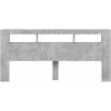 LED galvūgalis, betono, 220x18,5x103,5cm, apdirbta mediena