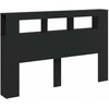 LED galvūgalis, juodas, 160x18,5x103,5cm, apdirbta mediena