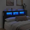 LED galvūgalis, juodas, 180x18,5x103,5cm, apdirbta mediena