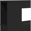 LED galvūgalis, juodas, 220x18,5x103,5cm, apdirbta mediena