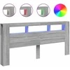 LED galvūgalis, pilkas ąžuolo, 220x18,5x103,5cm, mediena