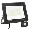 LED prožektorius su jutikliu, šiltos baltos spalvos, 100W