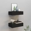 Lentynos su stalčiais, 2vnt., juodos, 40x23,5x10cm, MDF
