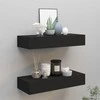 Lentynos su stalčiais, 2vnt., juodos, 60x23,5x10cm, MDF