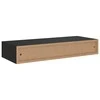 Lentynos su stalčiais, 2vnt., juodos, 60x23,5x10cm, MDF