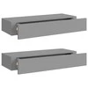 Lentynos su stalčiais, 2vnt., pilkos, 60x23,5x10cm, MDF