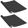 Lipnios plėvelės baldams, 2vnt., juodos, 500x90cm, PVC