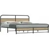 Lova Lovos rėmas be čiužinio, dūminio ąžuolo, 200x200cm, metalas