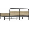 Lovos rėmas be čiužinio, dūminio ąžuolo, 200x200cm, metalas