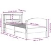 Lova Lovos rėmas su be čiužinio, ruda, 75x190cm, pušies masyvas