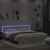 Lova Lovos rėmas su galvūgaliu ir LED, baltos spalvos, 200x200cm