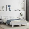 Lova Lovos rėmas su galvūgaliu ir LED, baltos spalvos, 135x190cm