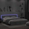 Lova Lovos rėmas su galvūgaliu ir LED, betono pilkas, 180x200cm