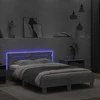 Lova Lovos rėmas su galvūgaliu ir LED, betono pilkas, 120x200cm