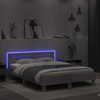 Lovos rėmas su galvūgaliu ir LED, betono pilkas, 140x190cm