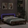 Lova Lovos rėmas su galvūgaliu ir LED, dūminio ąžuolo, 135x190cm