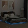 Lova Lovos rėmas su galvūgaliu ir LED, dūminio ąžuolo, 150x200cm