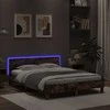 Lova Lovos rėmas su galvūgaliu ir LED, dūminio ąžuolo, 140x200cm