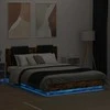 Lova Lovos rėmas su galvūgaliu ir LED, dūminio ąžuolo, 140x200cm
