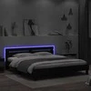 Lova Lovos rėmas su galvūgaliu ir LED, juodos spalvos, 200x200cm
